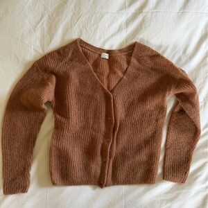 Wilfred Tan Ribbed Cardigan